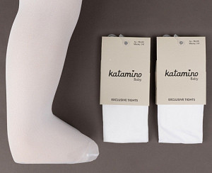 Белые капроновые колготки для девочки 50 DEN KATAMINO